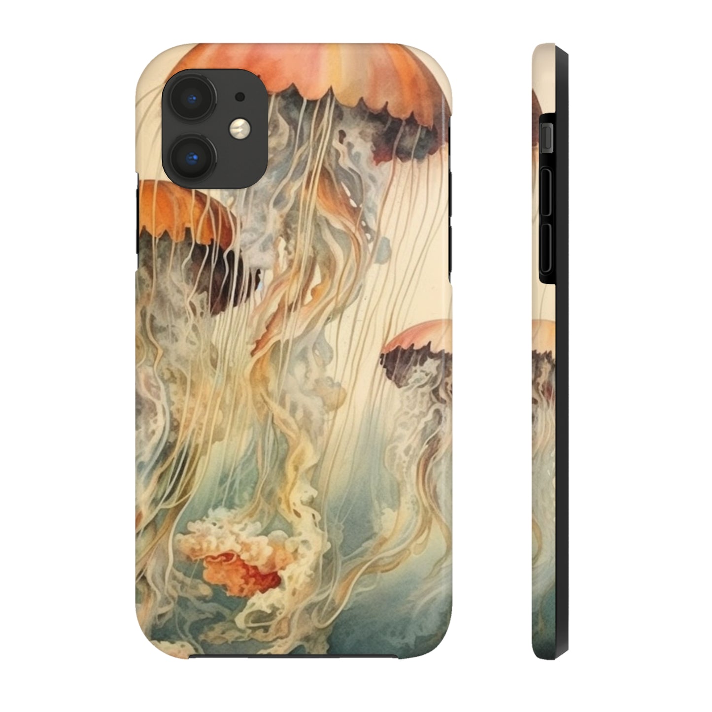 Floating Jellyfish iPhone Tough Case | Dive into an Ethereal Underwater World with Reliable Protection