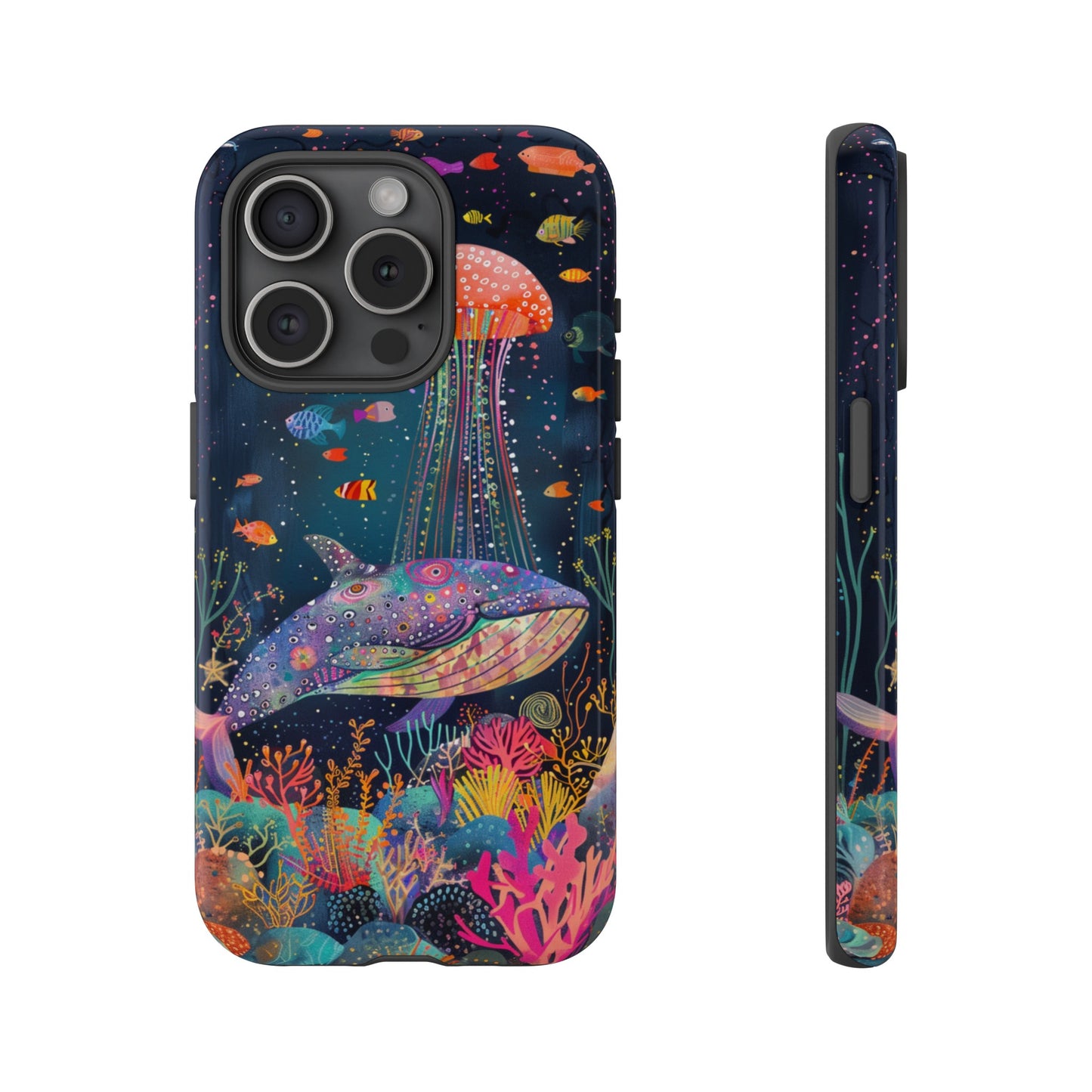 Whale Shark, Turtle, Jellyfish Phone Case