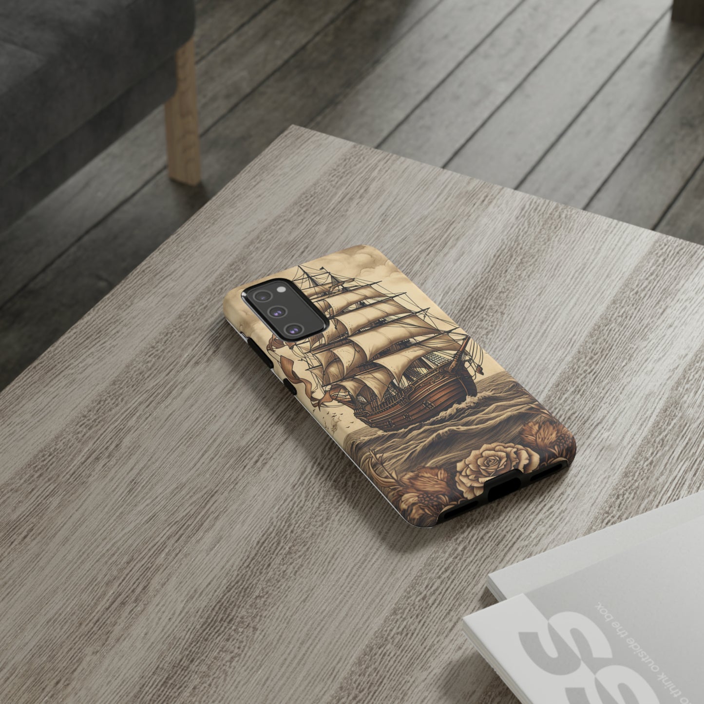 Vintage Tattoo Style Pirate Ship Phone Case