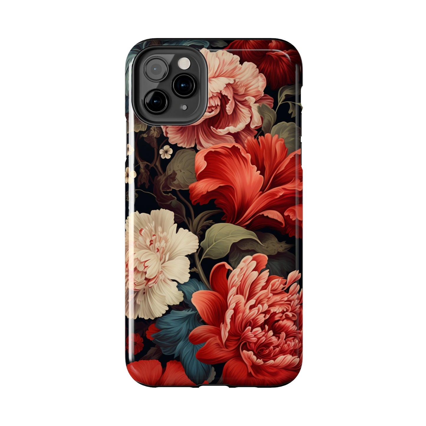 Vintage Floral Aesthetic Phone Tough Case Antique Print for iPhone 14 11 Pro 12 13 XR XS X 7+ 8 Boho Nature Flowers Cottage Core