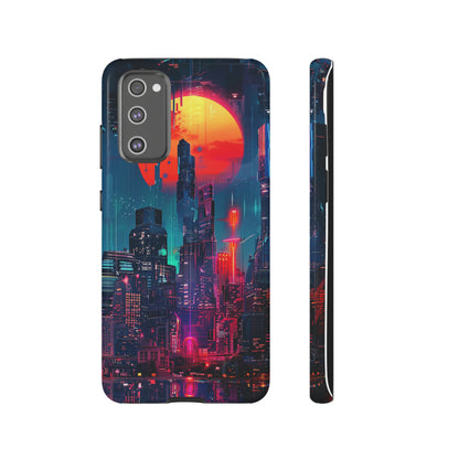 Cyberpunk Full Moon Cityscape Phone Case