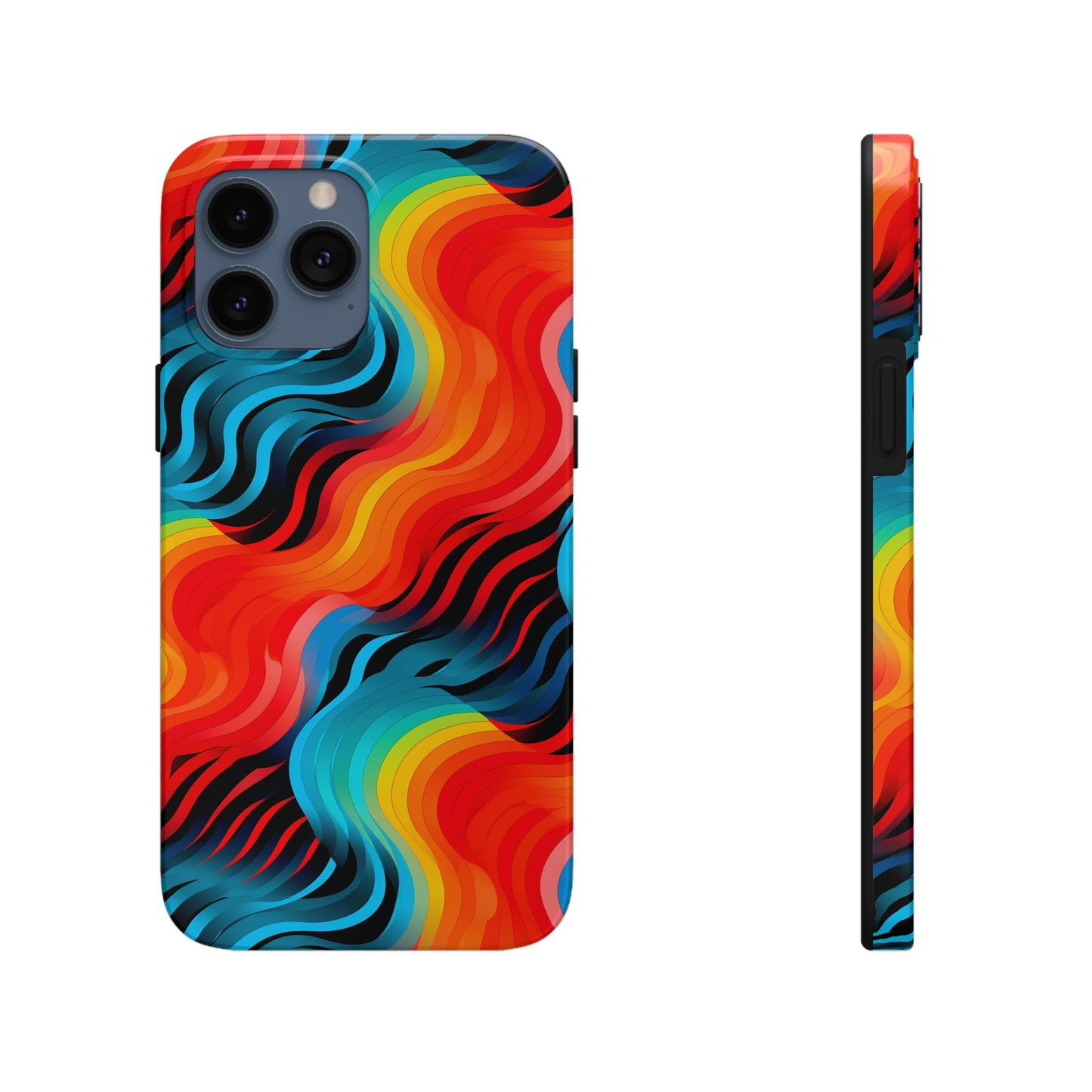 Color Splash Wave Pattern Tough iPhone Case | Embrace Vibrant Style and Reliable Protection