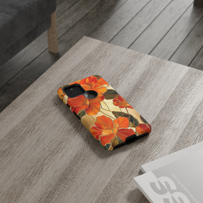 Orange Floral Phone Case Stained Glass Flower Aesthetic