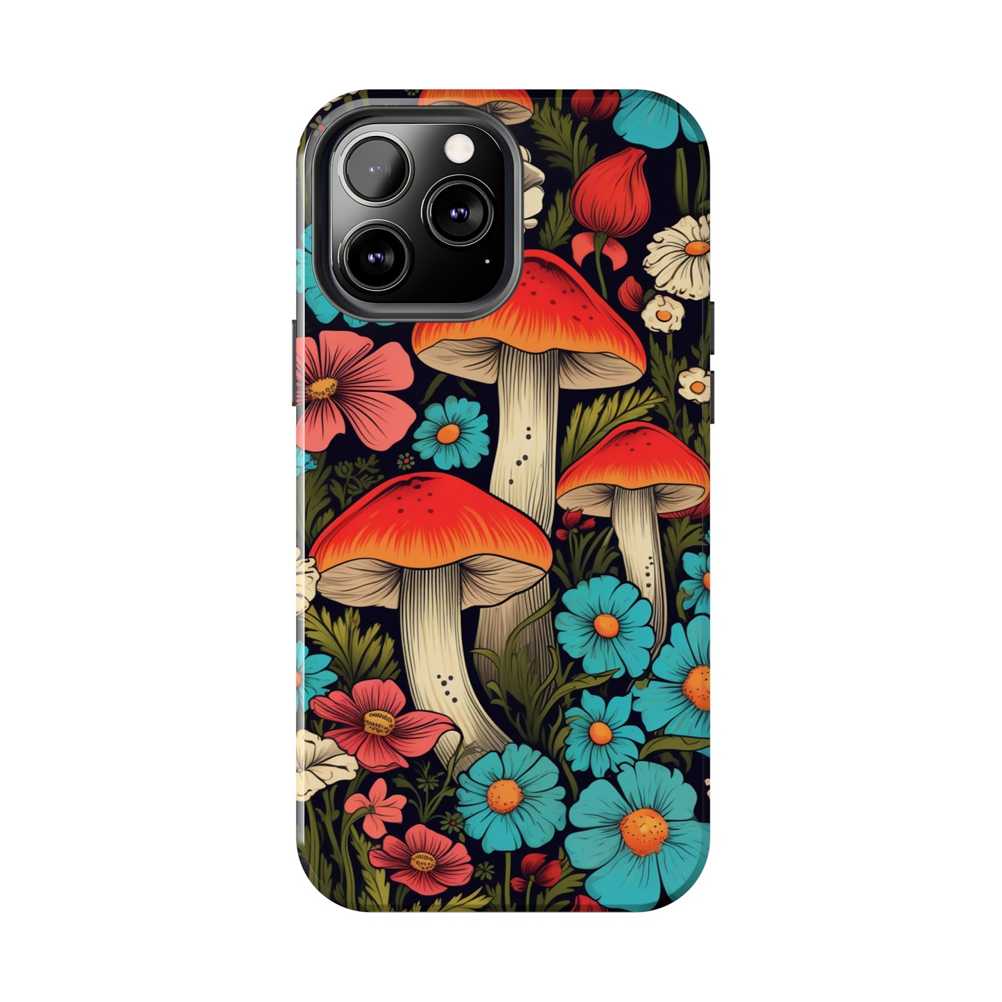 Psychedelic Retro Mushrooms iPhone case | Dive into Vintage Vibes