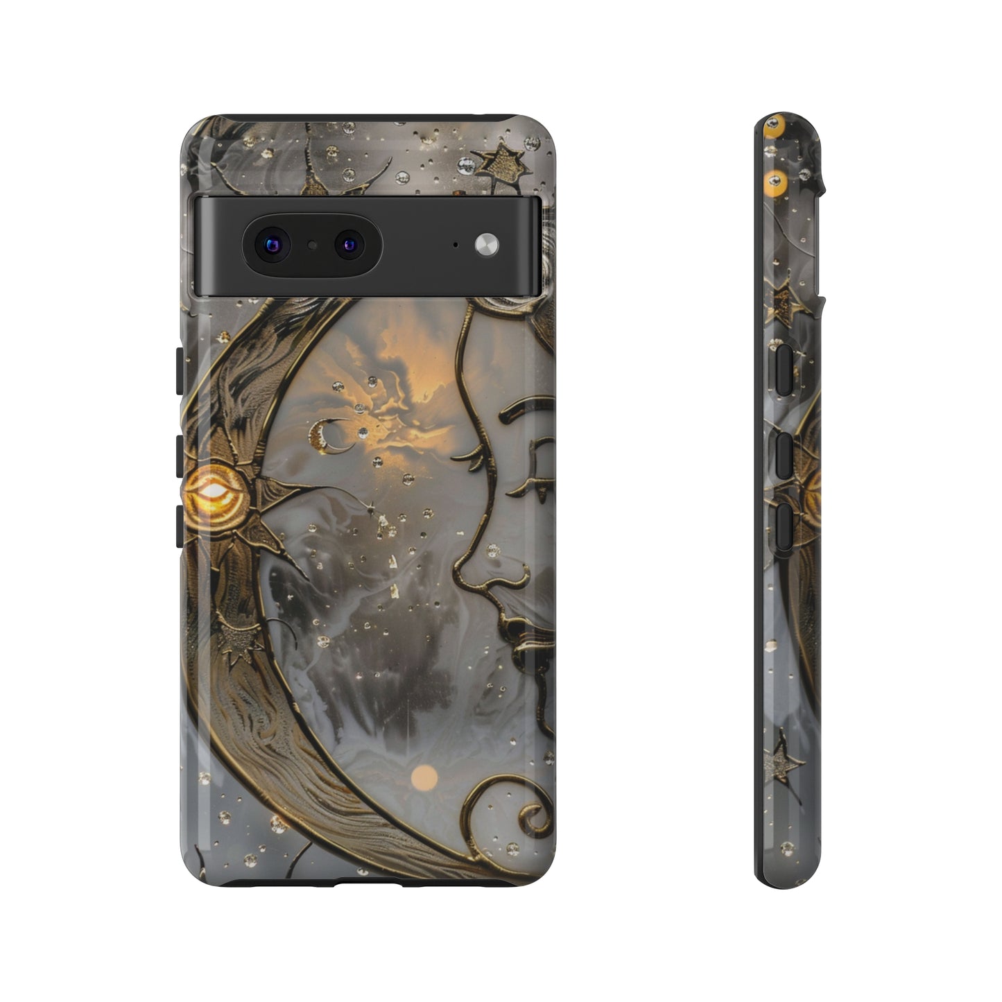 Moon Stars Stained Glass Starry Night Phone Case