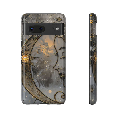 Moon Stars Stained Glass Starry Night Phone Case