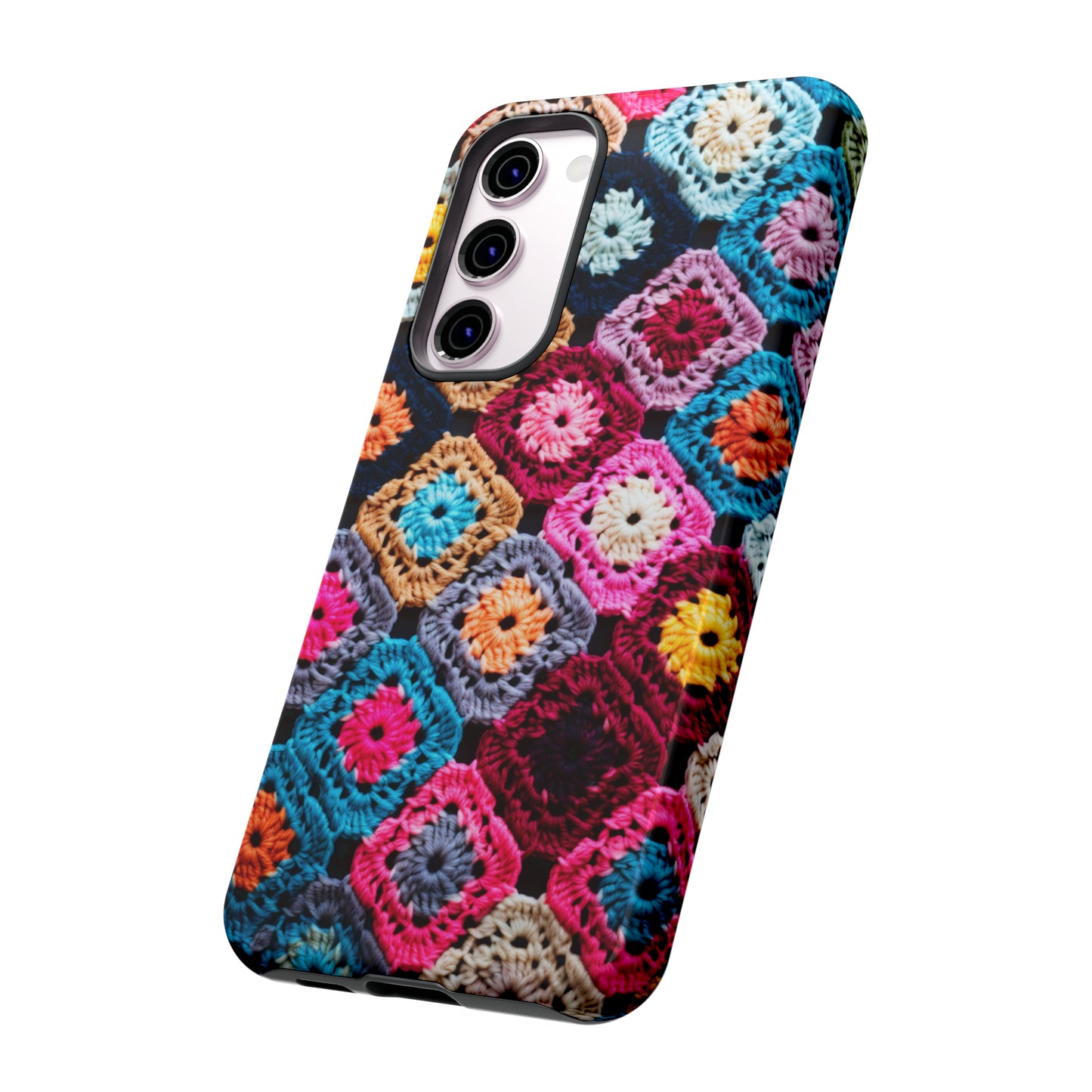 Vintage Floral Crochet Blanket Knit Look Phone Case