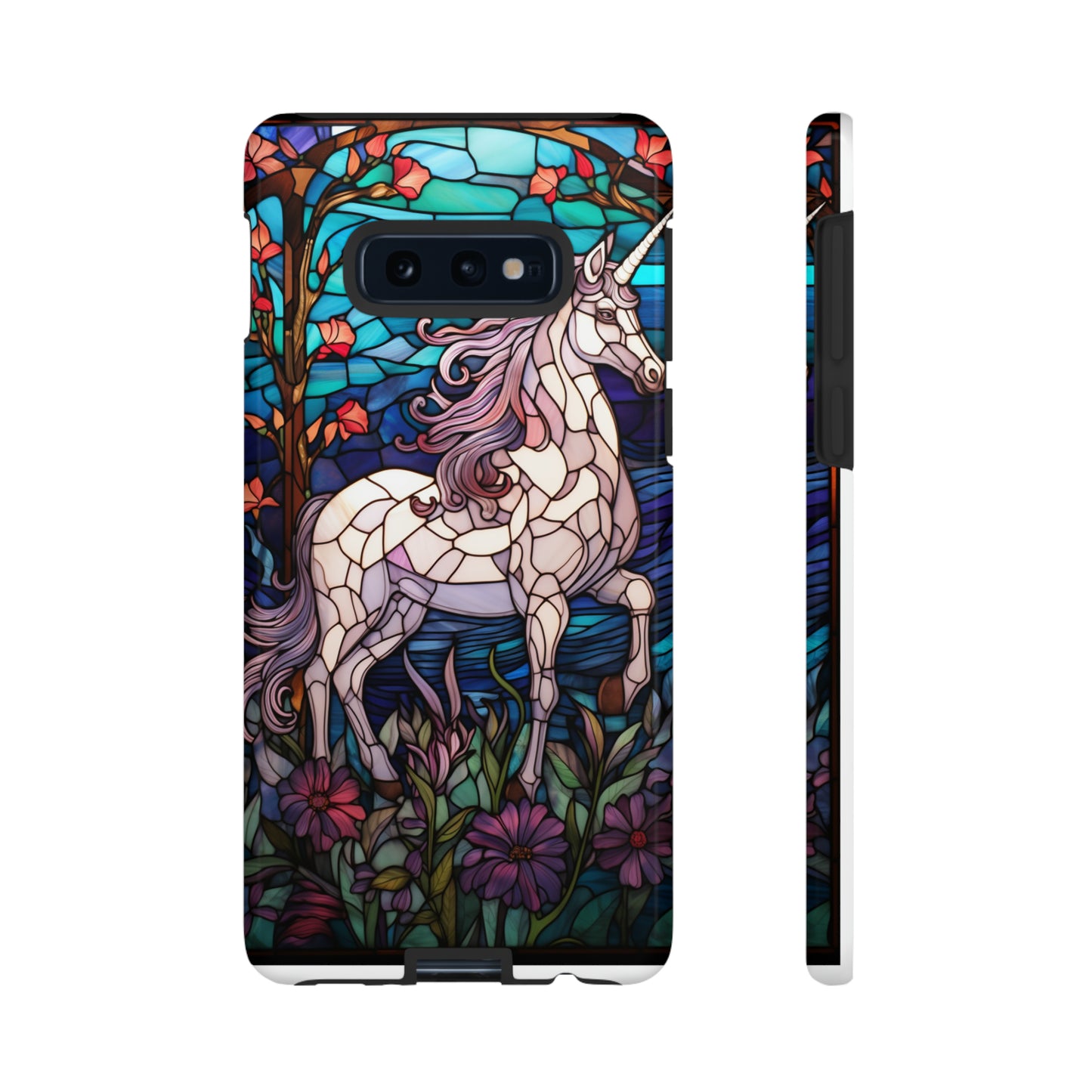 Unicorn Stained Glass iPhone, iPhone Case Retro Samsung Galaxy Phone Tough Case iPhone 15 14 Plus 13 12 7 8 Se Hippie Boho Style