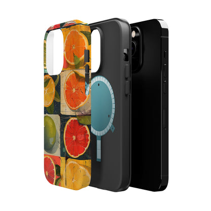 Italian Tile Citrus Fruit Abstract Floral Summer Style MagSafe Phone Case