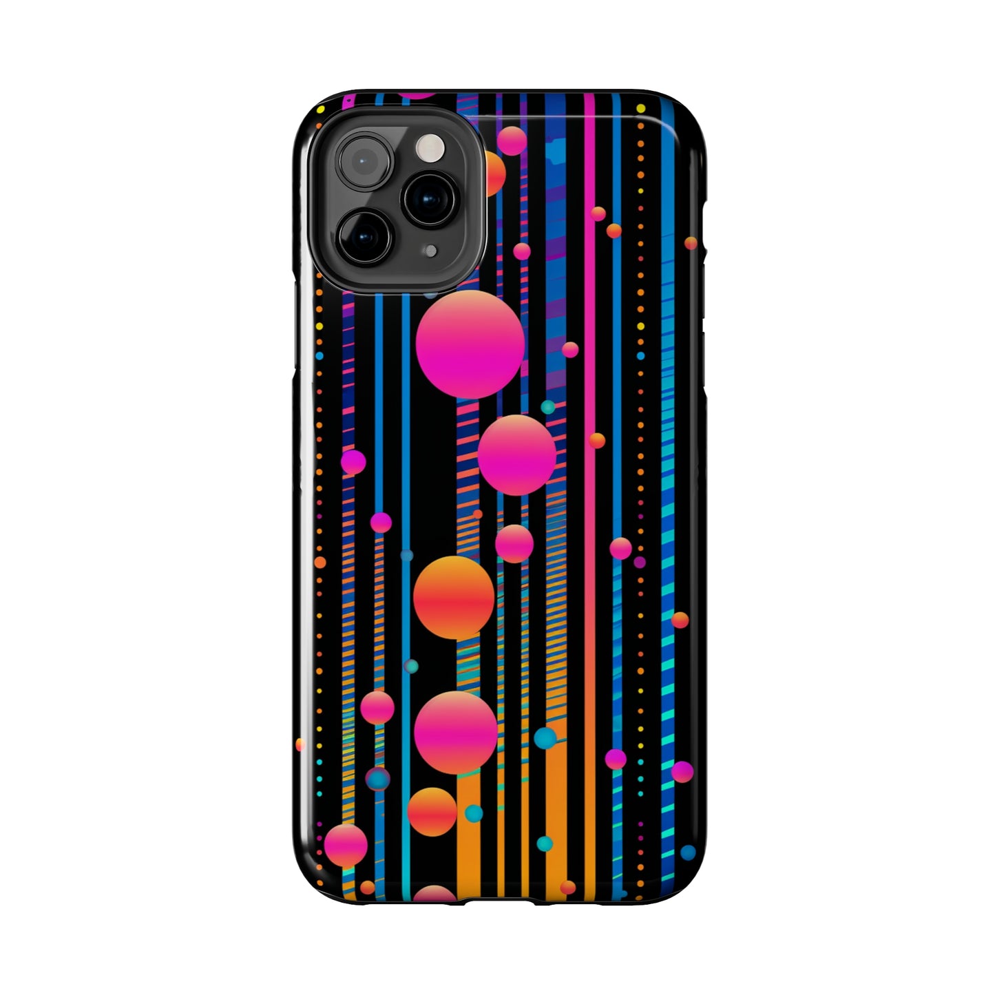 Experience a Blast from the Past: Retro Psychedelic Bubbles Tough Case for Apple iPhone Models