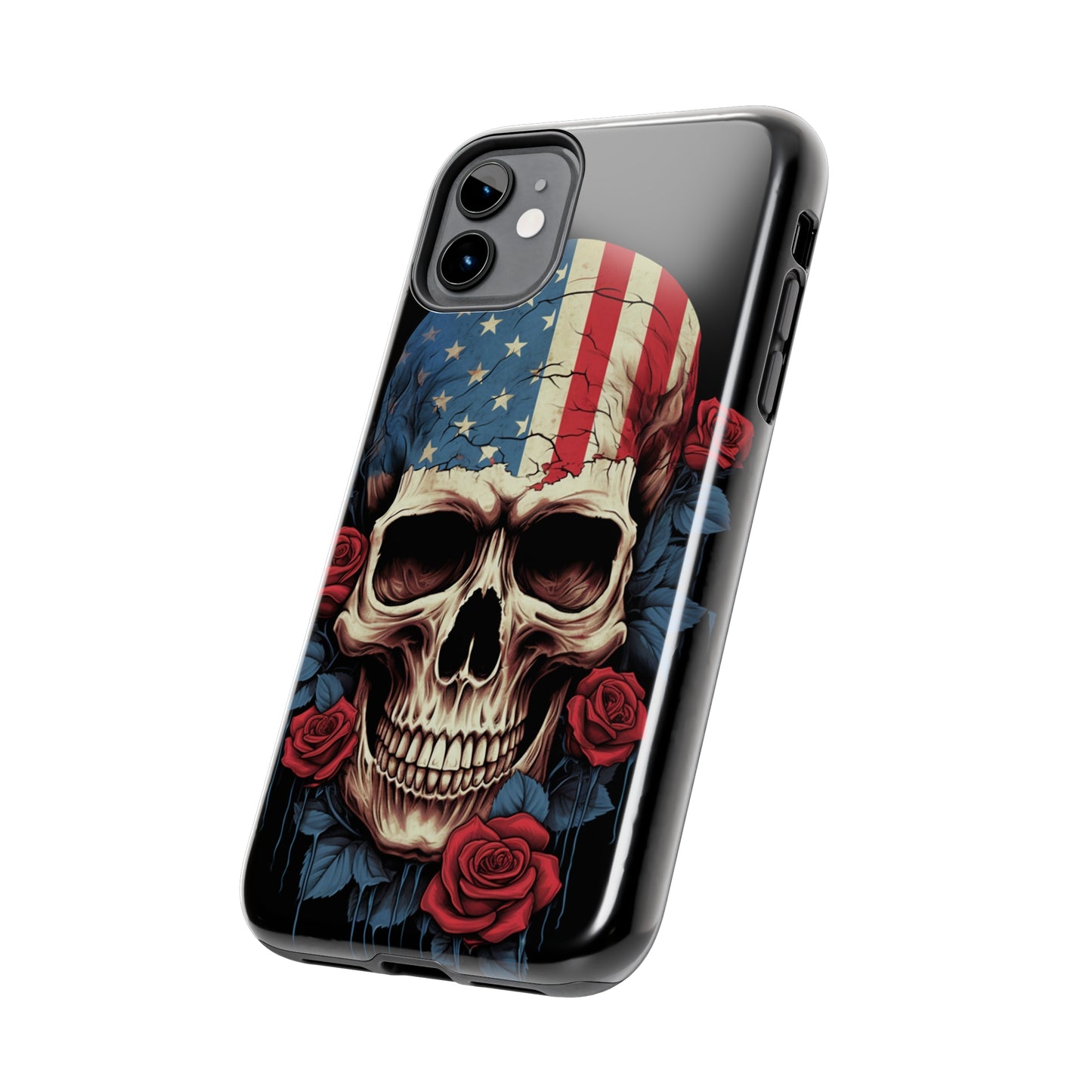 American Pride with an Edgy Spin: Skull USA Flag iPhone Case – Modern Protection Meets Patriotic Design