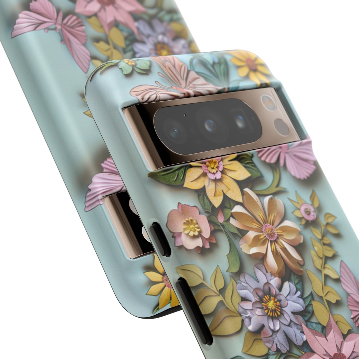 Pastel Pink Butterflies and Flowers iPhone Case