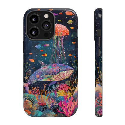 Whale Shark, Turtle, Jellyfish Phone Case