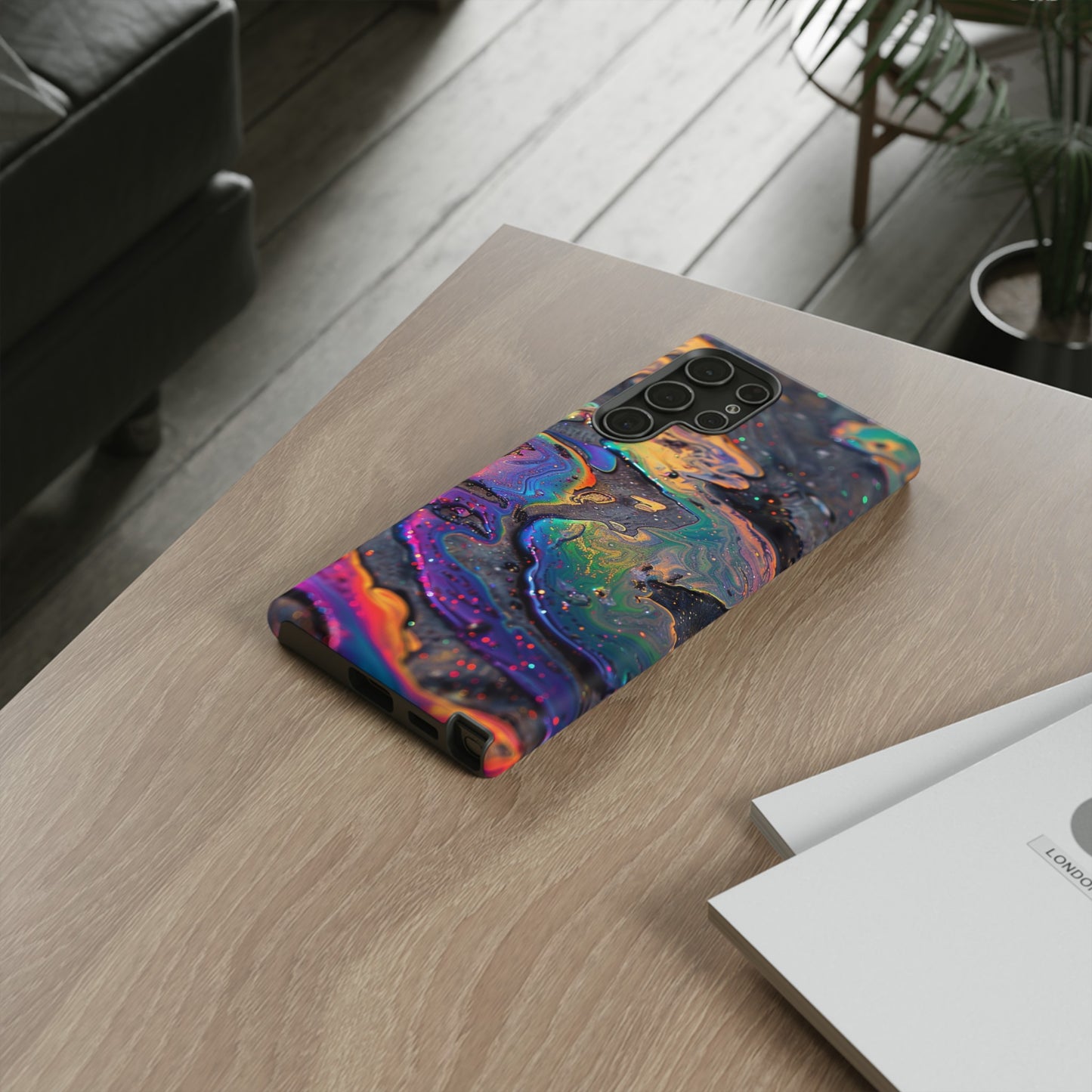 Opalescent Marbled Holographic Print Phone Case