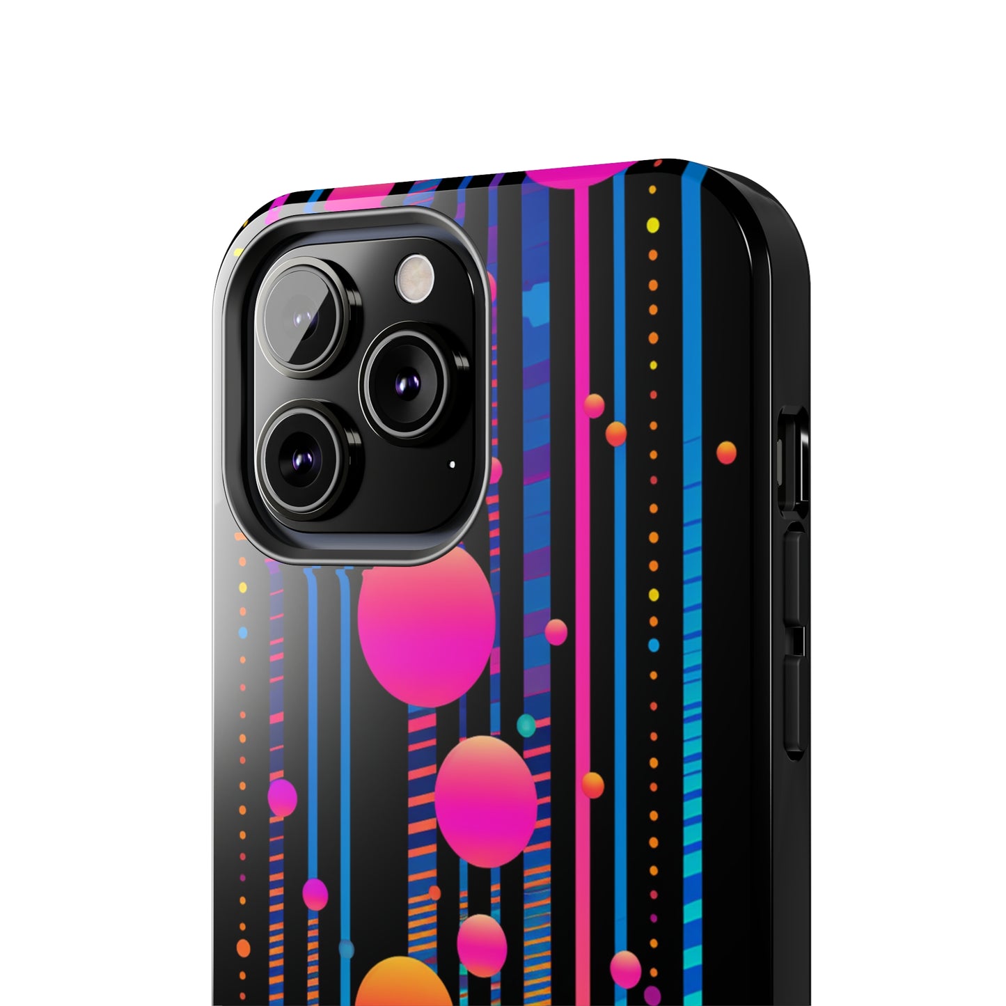 Experience a Blast from the Past: Retro Psychedelic Bubbles Tough Case for Apple iPhone Models