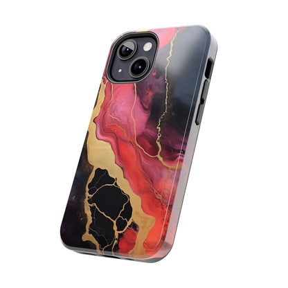 Marbled Dark Lava flow Phone Case | Embrace the Mesmerizing Multicolor Art