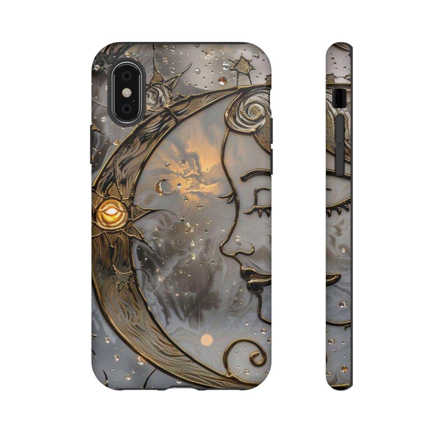 Moon Stars Stained Glass Starry Night Phone Case