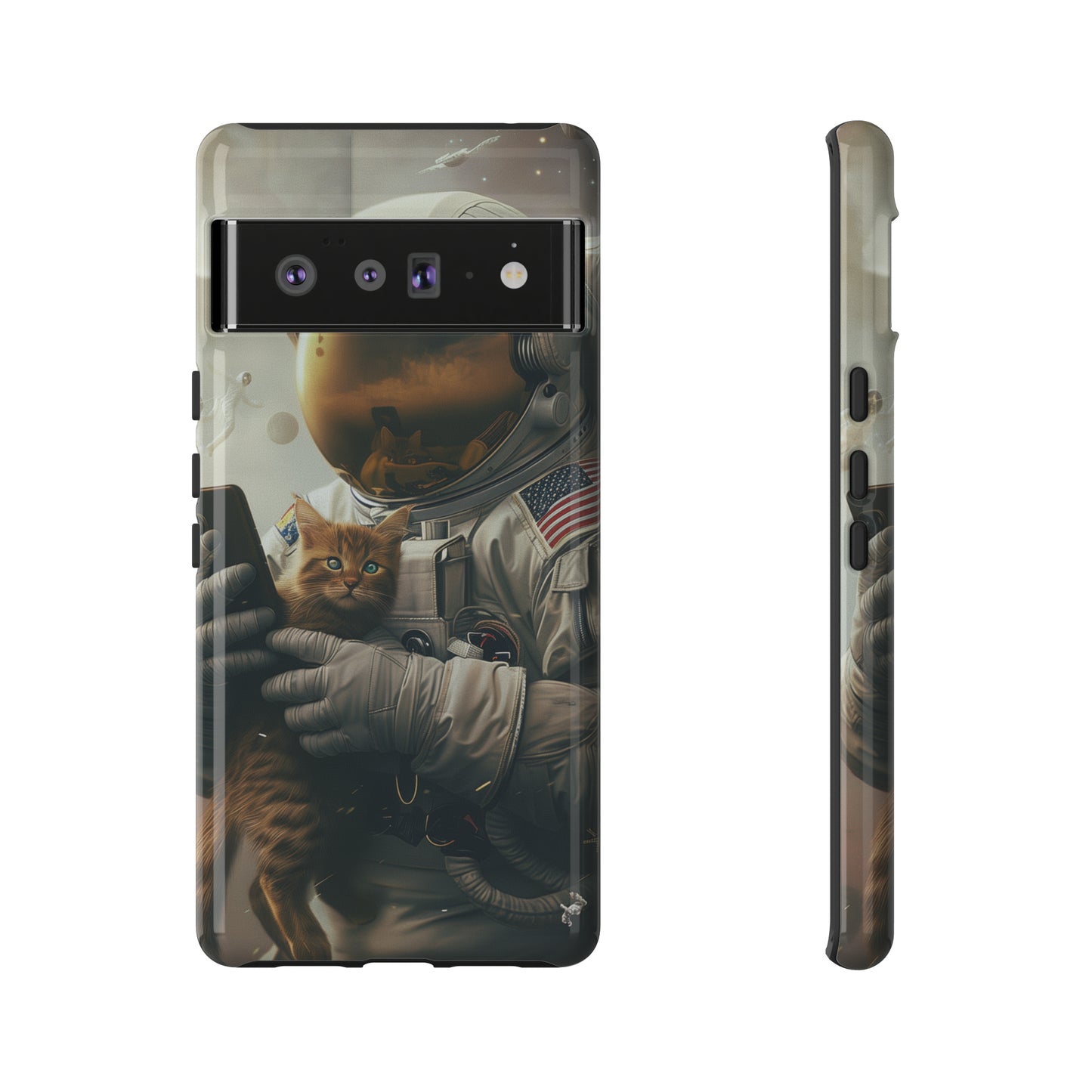 The Astronaut and the Cat Phone Case