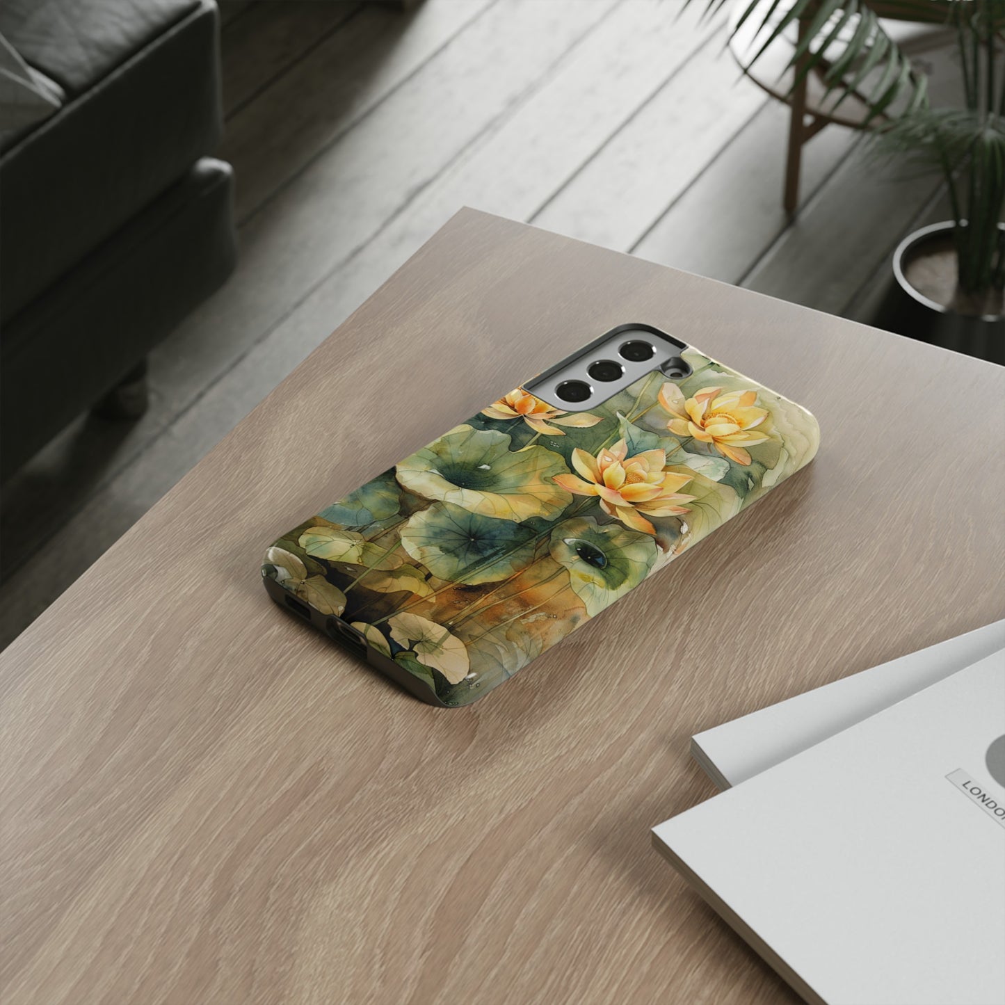 Zen Lotus Watercolor Painting iPhone 15 Case