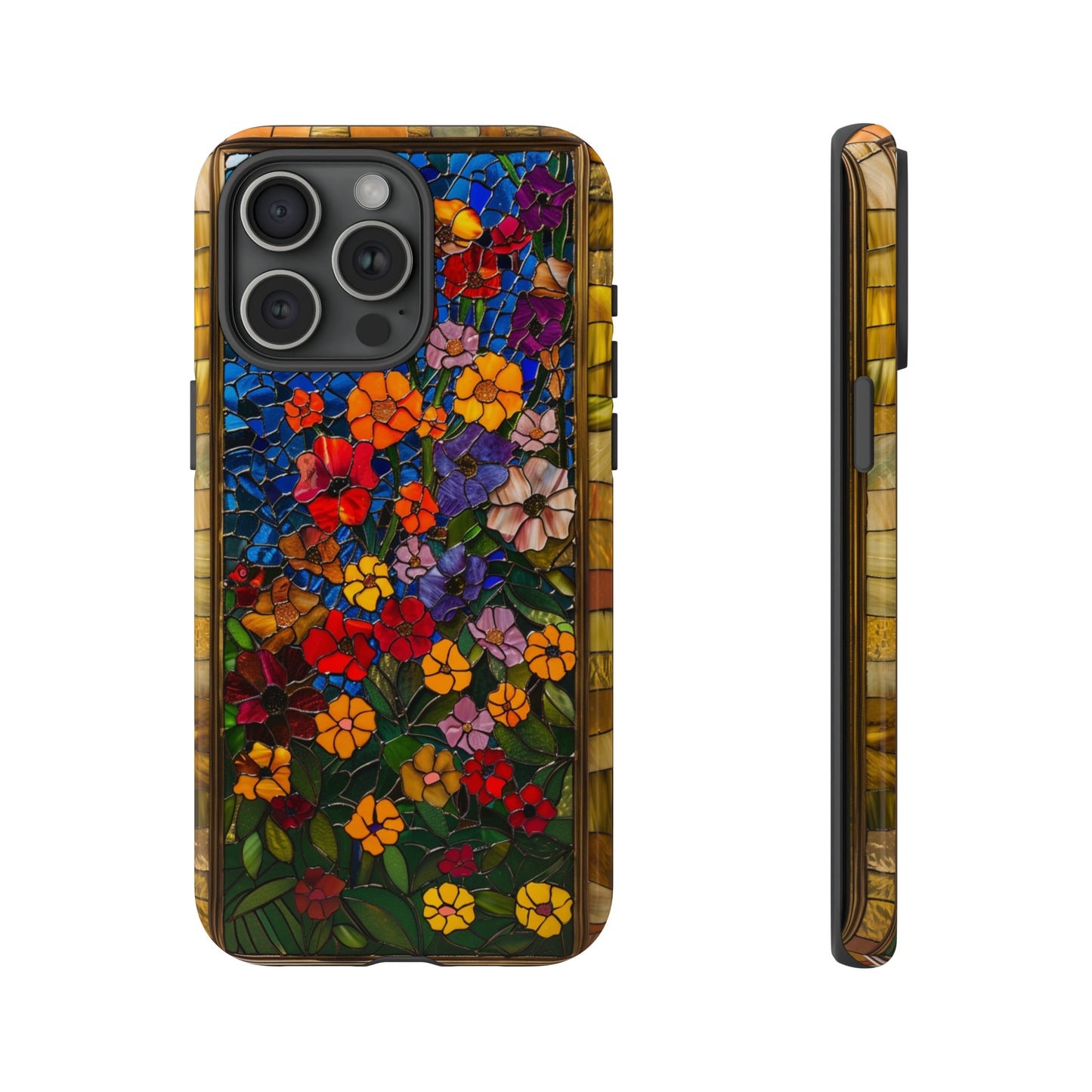 Gustav Klimt Style Flower Garden Painting Phone Case for iPhone 15, 14, Pro Max, 13, 12 & Samsung Galaxy S23, S22, S21, Google Pixel