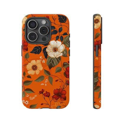 Orange Floral Phone Tough Case