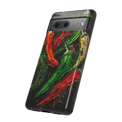 Green and Red Chili Peppers Phone Case