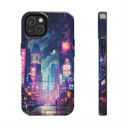 Synthwave Japanese Cyberpunk Night City iPhone Case