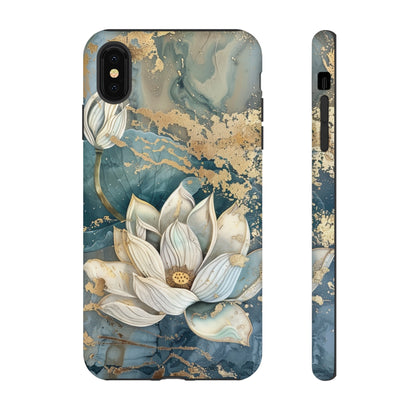 Zen Stained Glass Marble Lotus Floral Design Phone Case