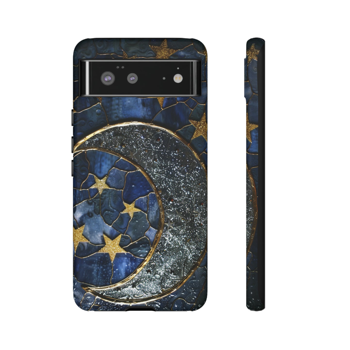 Moon Stars Stained Glass Starry Night Phone Case