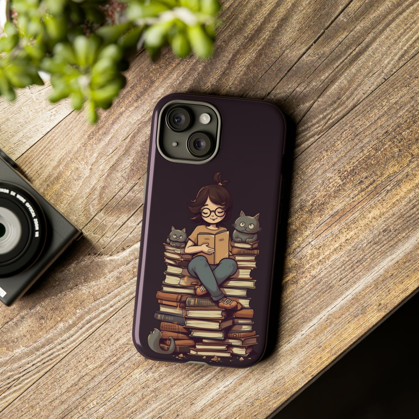 Cats and Books Phone Case