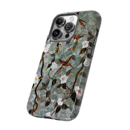 Stained Glass Hummingbirds and Flowers iPhone Case