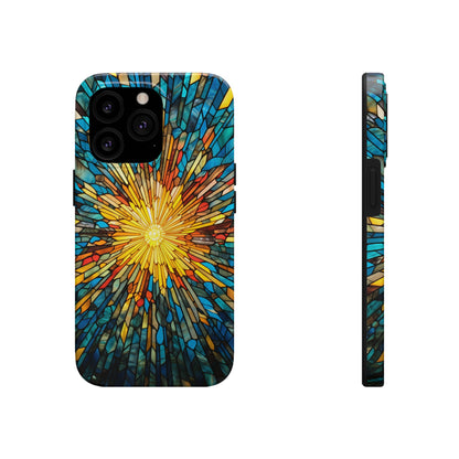 Stained Glass Sunburst Magic | Tough iPhone Case | Embrace Vibrant Style and Reliable Protection