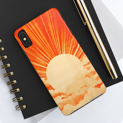 Retro Abstract Sunburst iPhone Case | Embrace the Nostalgic Charm of Artistic Rays