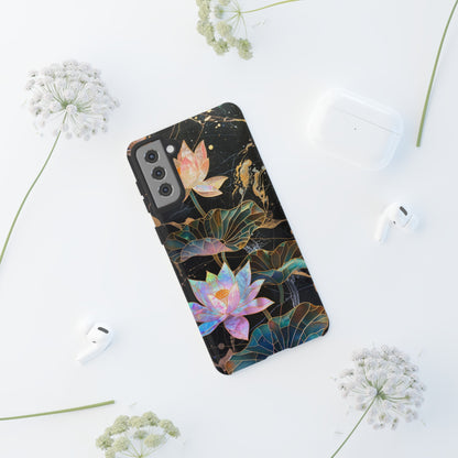 Zen Stained Glass Lotus Floral Design Phone Case