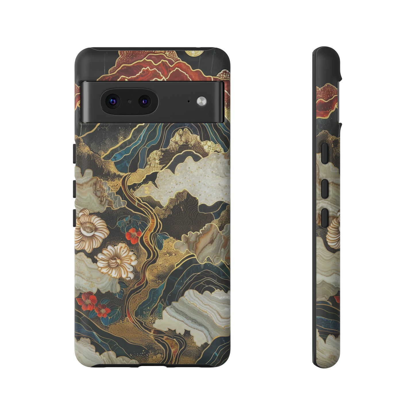 Chiyogami Stained Glass Floral Mountain Phone Case