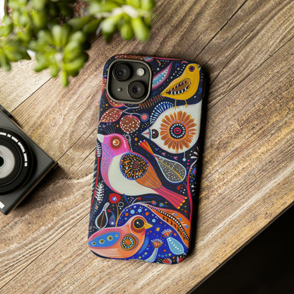 Mexican Style Bird Painting Phone Case