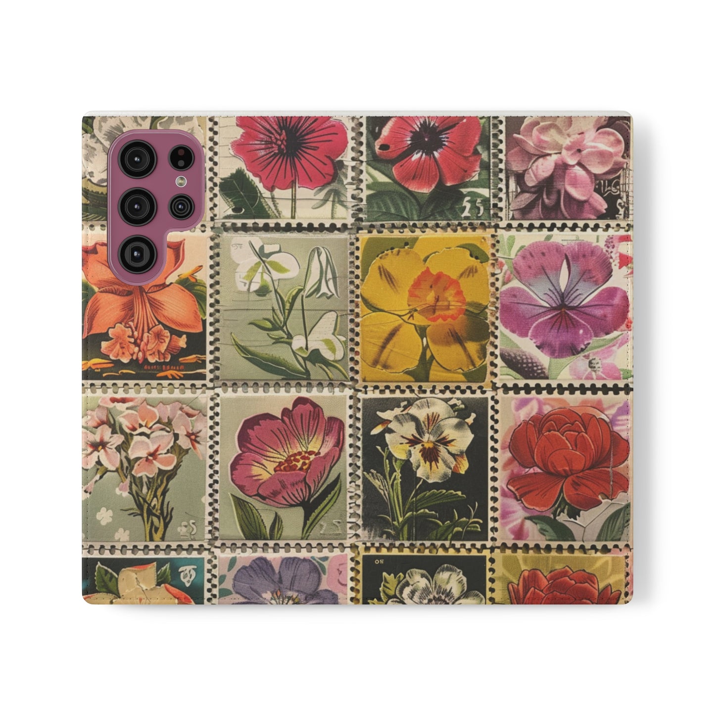 Vintage Floral Stamp Collection Flip Case