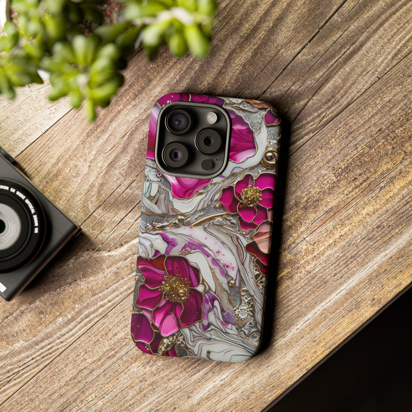 Stained Glass Magenta Floral Paisley Explosion Phone Case