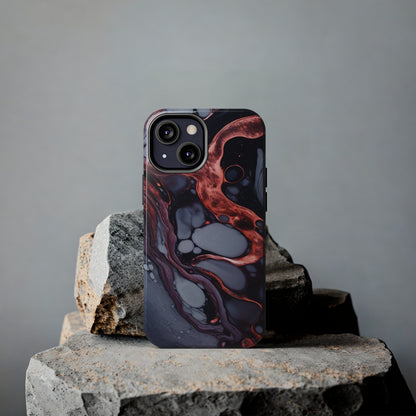 Marbled Dark Lava Flow Phone Case | Embrace the Vibrant Magma Vibes