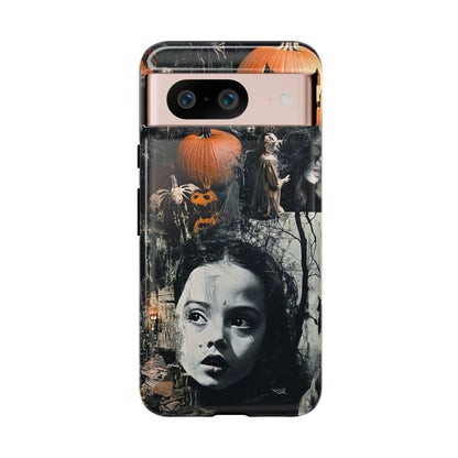 Vintage Halloween Collage Wednesday Goth Style Jackolantern Spooky Phone Cover