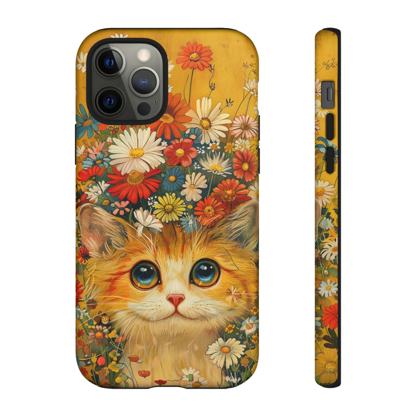 Cute Cat in Floral Garden Phone Case