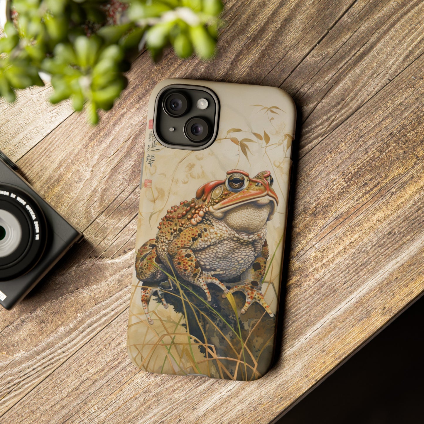 Toad on a Branch Japanese Style Art Painting Phone Case