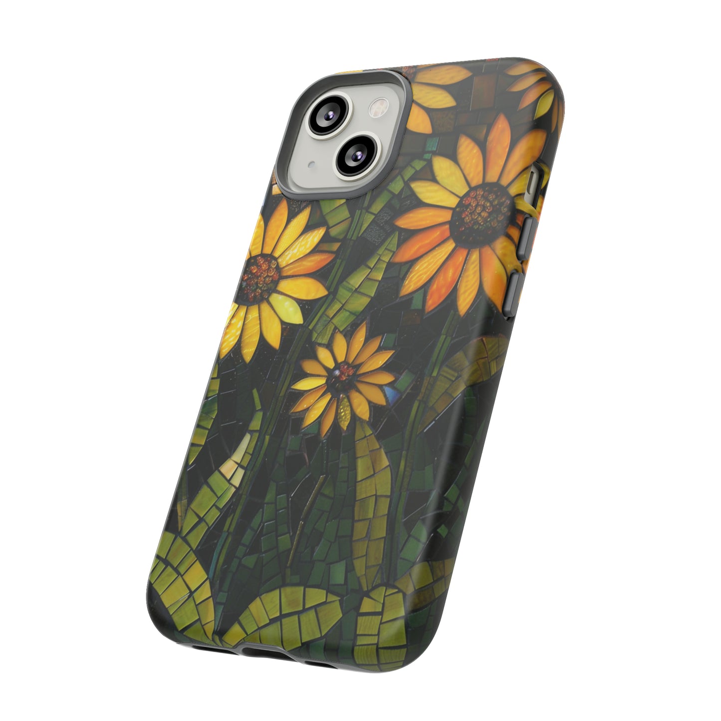 Yellow and Gold Daisy Mosaic Stained Glass Phone Case