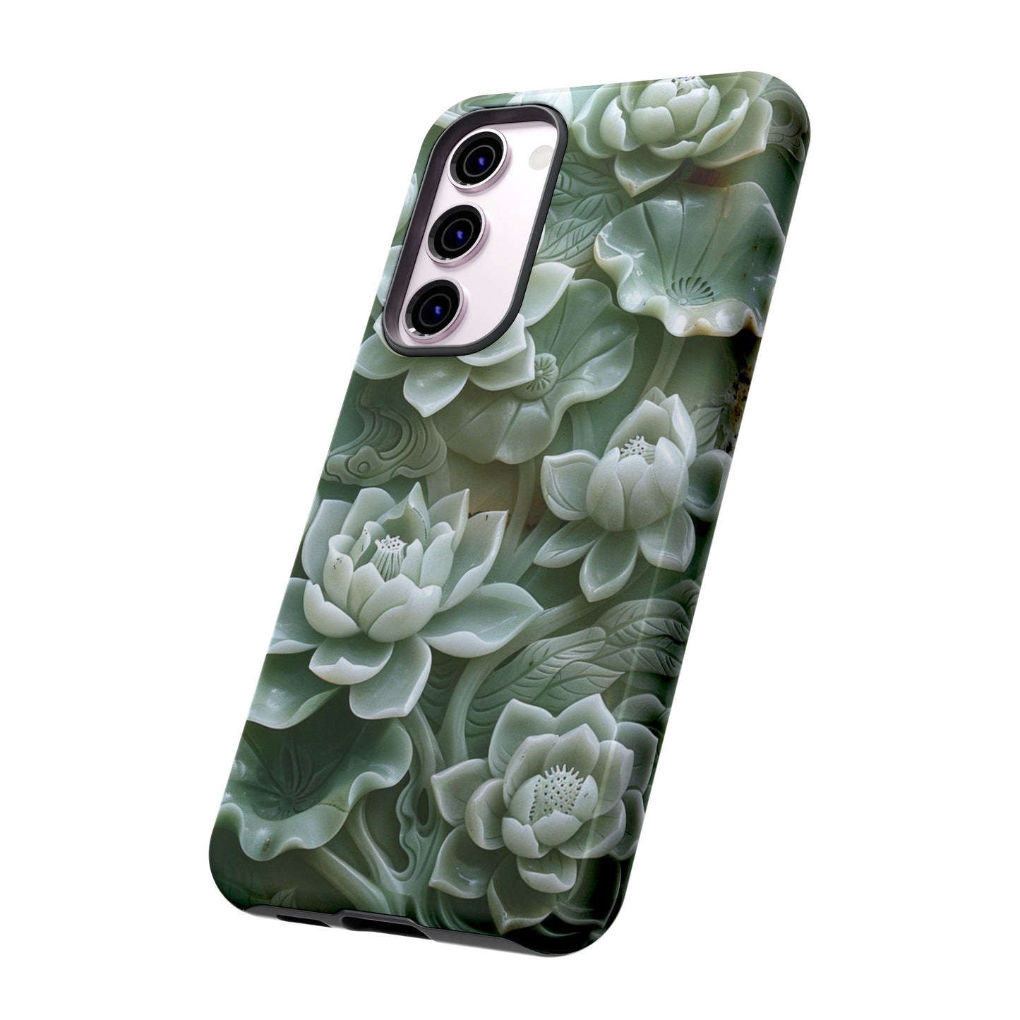 Green Jade Lotus Floral Art Phone Case