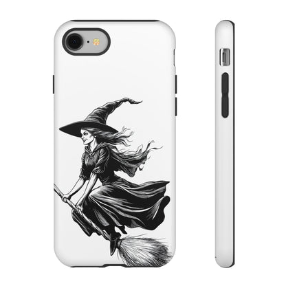 Vintage Halloween Witch on a Broom Spooky Phone Cover