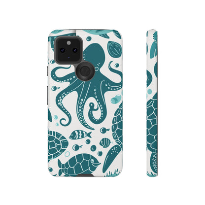 Undersea World Octopus, Turtle, Manta Ray Phone Case