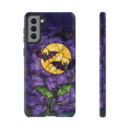 Full Moon Stained Glass Style Halloween Bats Phone Case