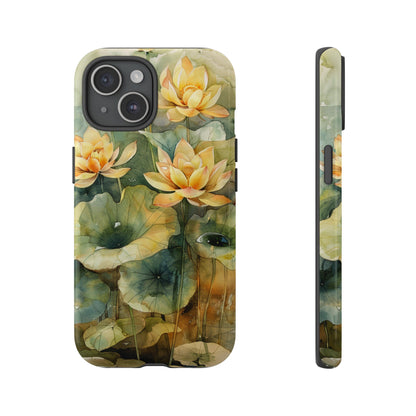 Zen Lotus Watercolor Painting iPhone 15 Case