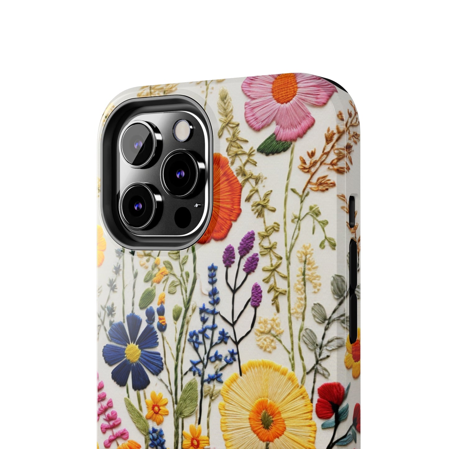 Wildflowers Floral Embroidery iPhone Case