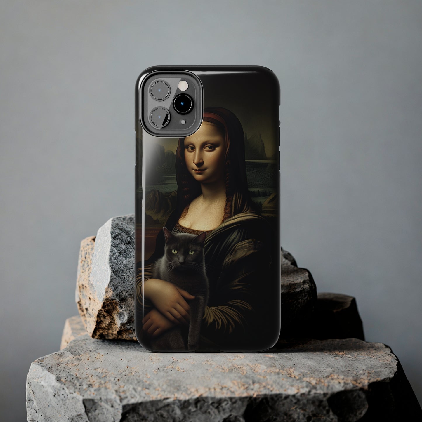 Mona Lisa with Cat iPhone Case | Art Phone Cases